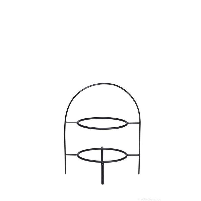 Etagere 2-stufig für Dessertteller, schw