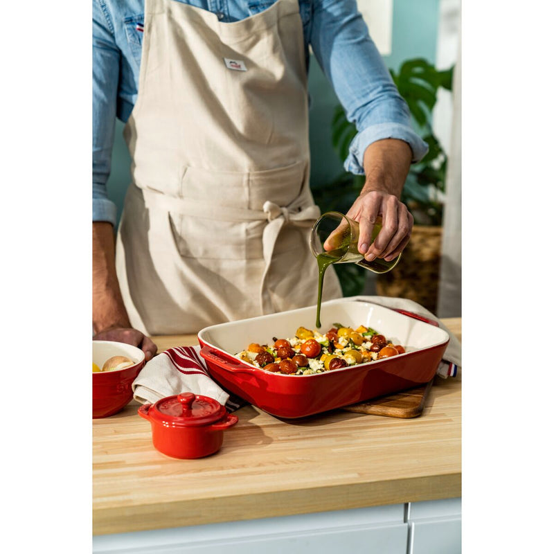 Ceramique Mini Cocotte 10 cm, rund, Kirsch-Rot, Keramik