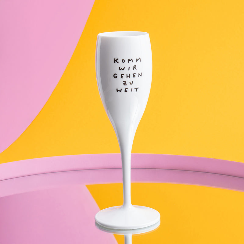 Glas 100ml mit Druck, CHEERS No. 1 KOMM WIR GEHEN ZU WEIT