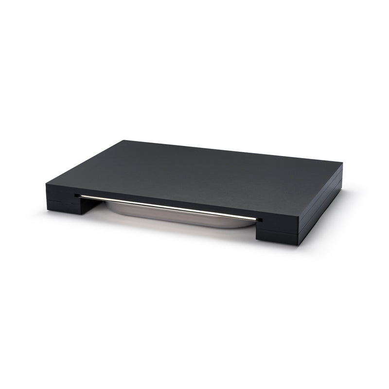 Schneidebrett mit Edelstahl-Schublade, Duracore schwarz 48x32,5x5 cm