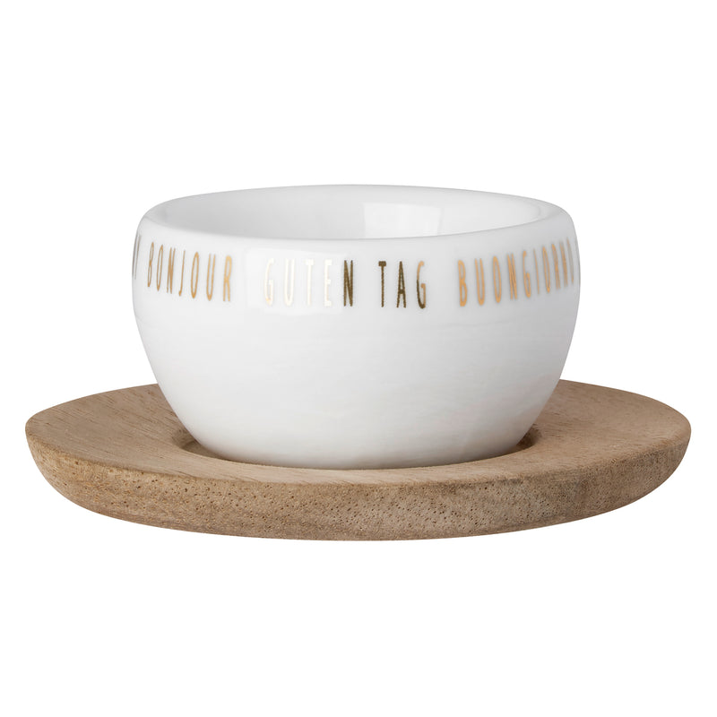 Guten Appetit Eierbecher mit Unterteller neutral 7x7x3cm