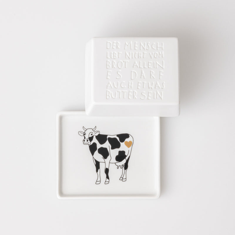 Butterdose 1/4 Der Mensch lebt nicht 11x9,5x5,5cm