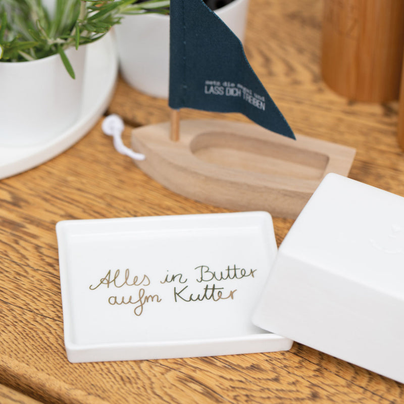 Meeresrauschen Butterdose Anker 14,5x11,5x5,5cm