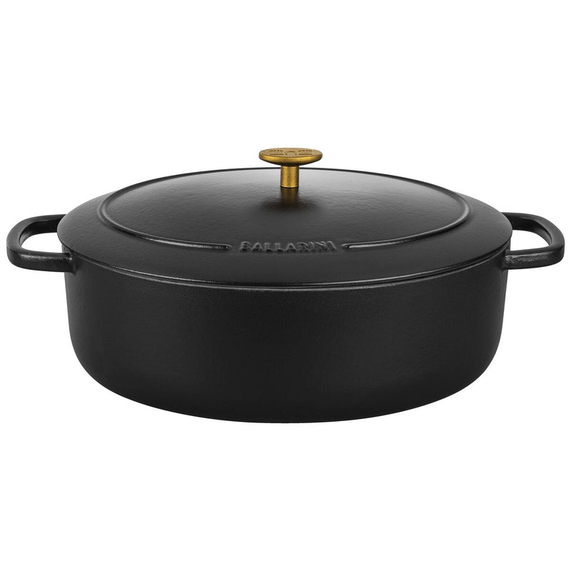 Bellamonte Cocotte 33 cm, oval, Schwarz, Gusseisen