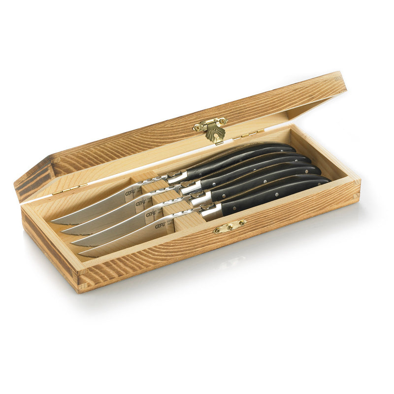 Steakmesser-Set BASCO, 4 Stück in edler Kiefernholz-Box