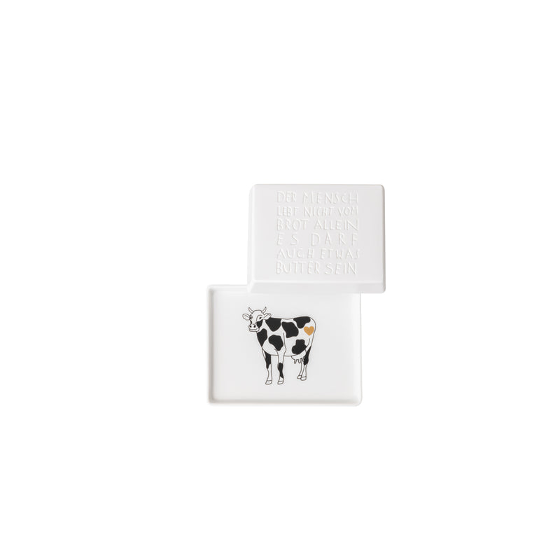 Butterdose Der Mensch lebt nicht 14,5x11,5x5,5cm
