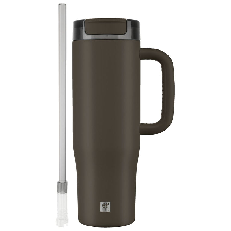 Thermo Plus Thermobecher mit Strohhalm, 900 ml, Edelstahl, Chocolate
