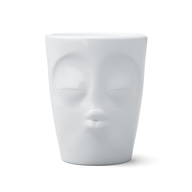 Henkelbecher Küssend in weiß, 350 ml