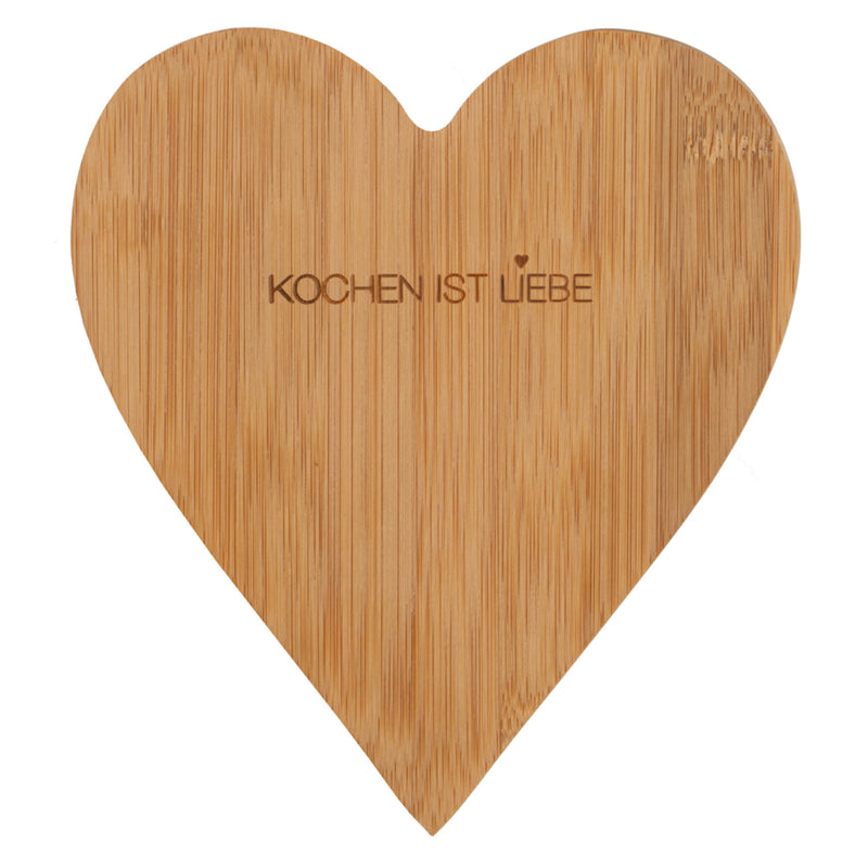 Bambusherz Kochen ist Liebe 20x18x1,2cm