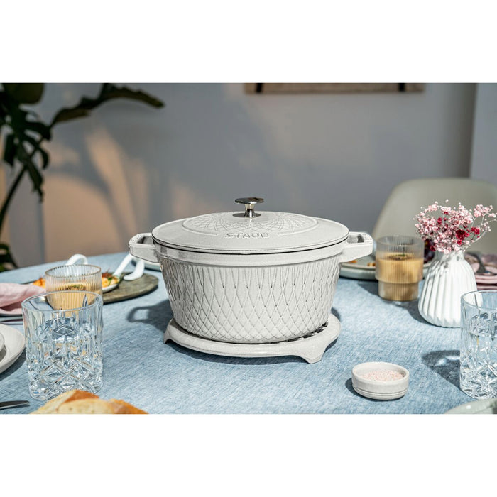 La Cocotte Cocotte 24 cm, rund, Weisser Trüffel, Gusseisen