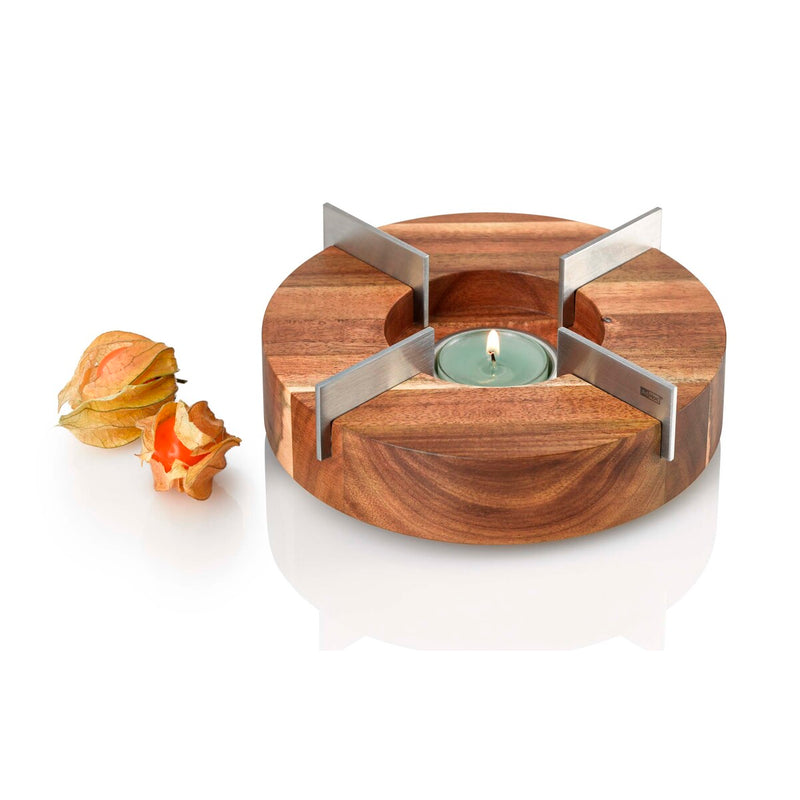 Stövchen und Speisenwärmer Tuto, Akazienholz, D: 16 cm