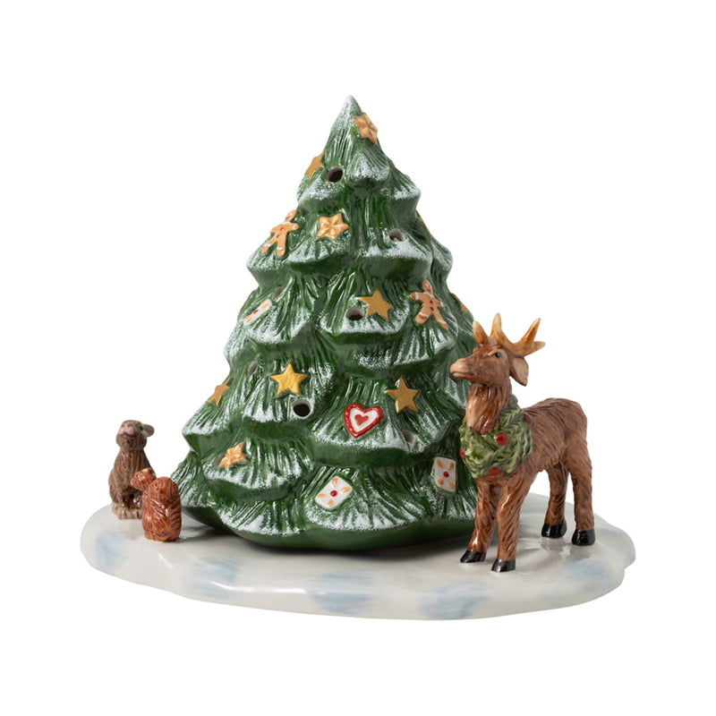 Weihnachtsbaum mit Waldtieren 23x17x17cm