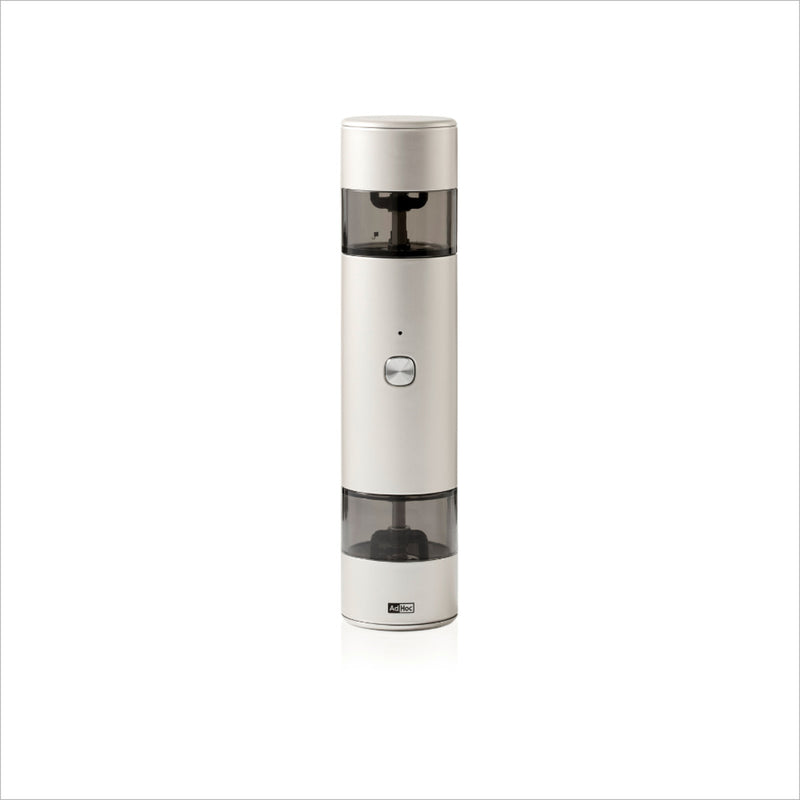 Elektrische Pfeffer- und Salz- Doppelmühle i.Mill Duo, light grey, CeraCut® Ceramic Mahlwerk, inkl. Lithium Akku, Kunststoff/Edelstahl/Acryl, D 5,2 cm, H 23,5 cm