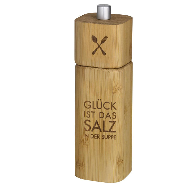 Salzmühle Glück ist das Salz in der Suppe H.15cm