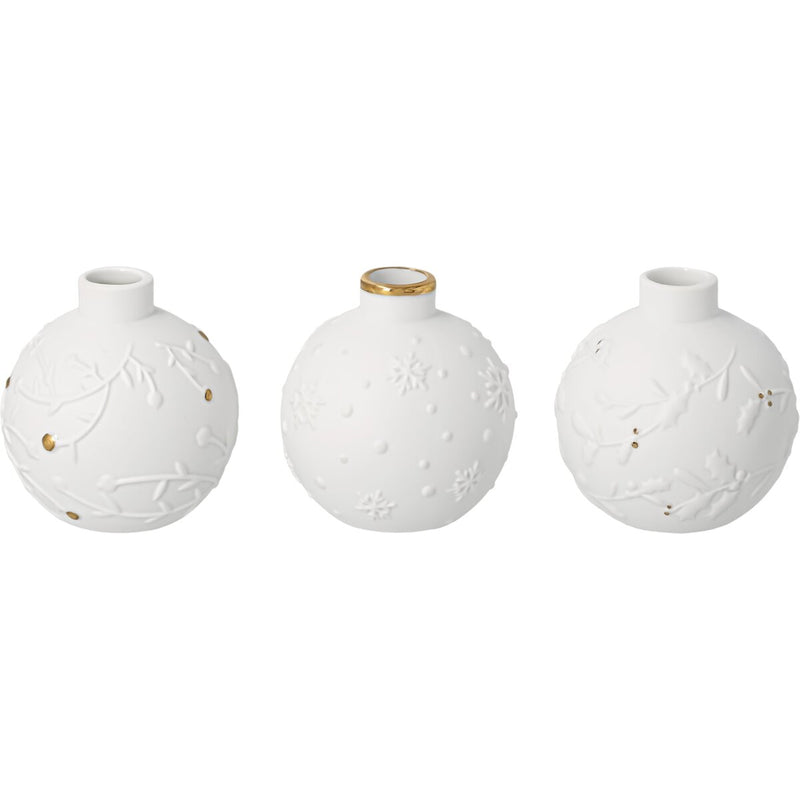 Winterkugel Vase set 3 Stk. D.5,5cm H.5,9cm