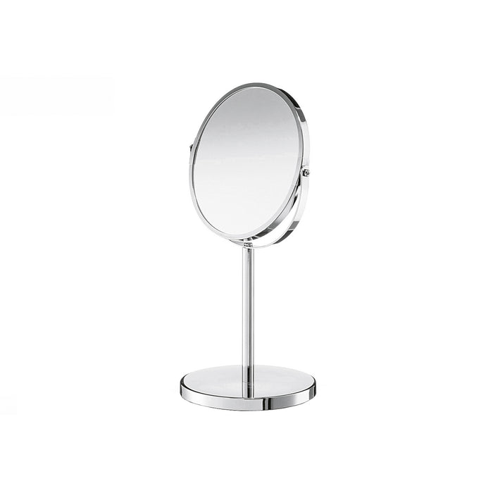 Kosmetikspiegel auf Fuß Metall mit Vergrößerung 35cm Ø15cm silber