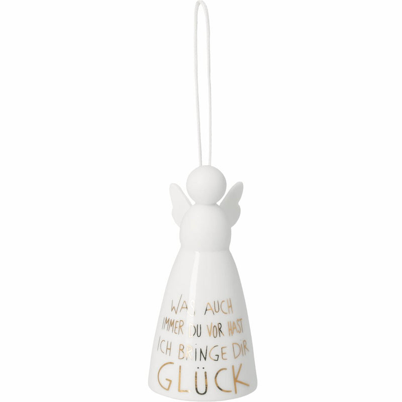 Ornament Engel ich bringe dir Glück D.3,5cm H.7cm