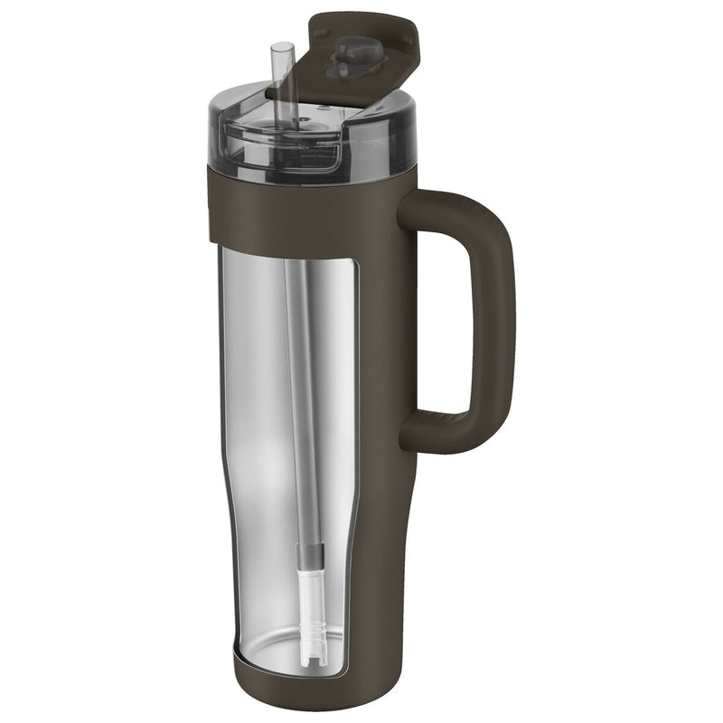 Thermo Plus Thermobecher mit Strohhalm, 900 ml, Edelstahl, Chocolate
