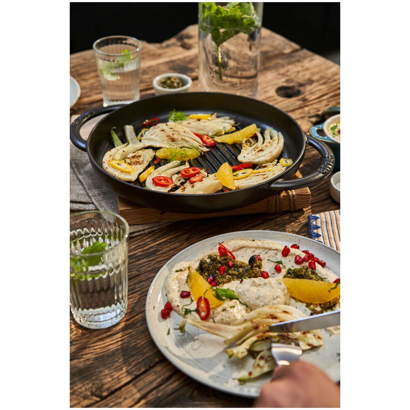 Grill Pans Pure Grill 26 cm, rund, Schwarz, Gusseisen