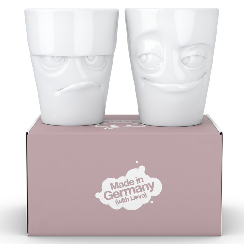 Becher Set Nr. 1 Grummelig & Verschmitzt ohne Henkel in weiß, 350 ml