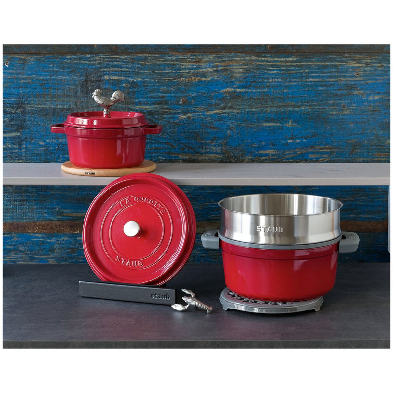 La Cocotte Cocotte 28 cm, rund, Kirsch-Rot, Gusseisen
