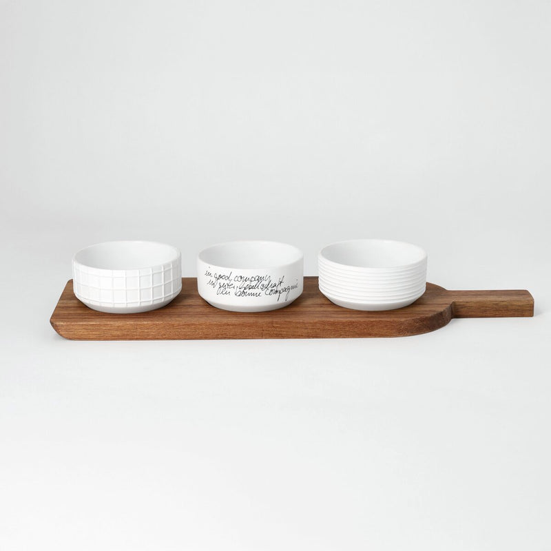 Häppchenweise Servierbrett Schälchen 38x11,5x1,5cm