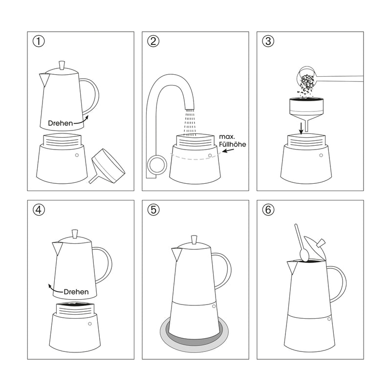 Espressokocher AIDA DUE 6T
