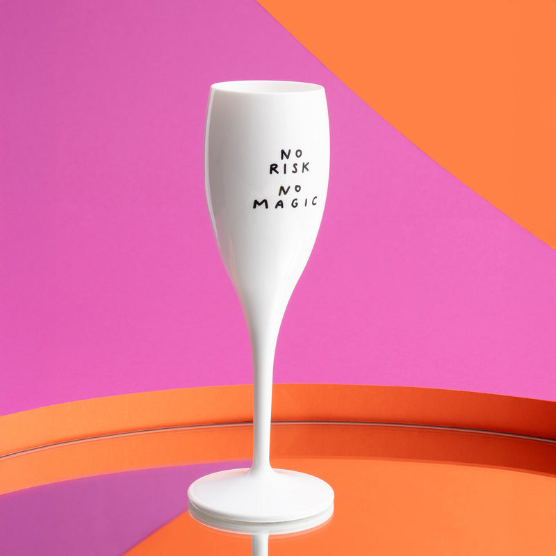 Glas 100ml mit Druck, CHEERS No. 1 NO RISK NO MAGIC