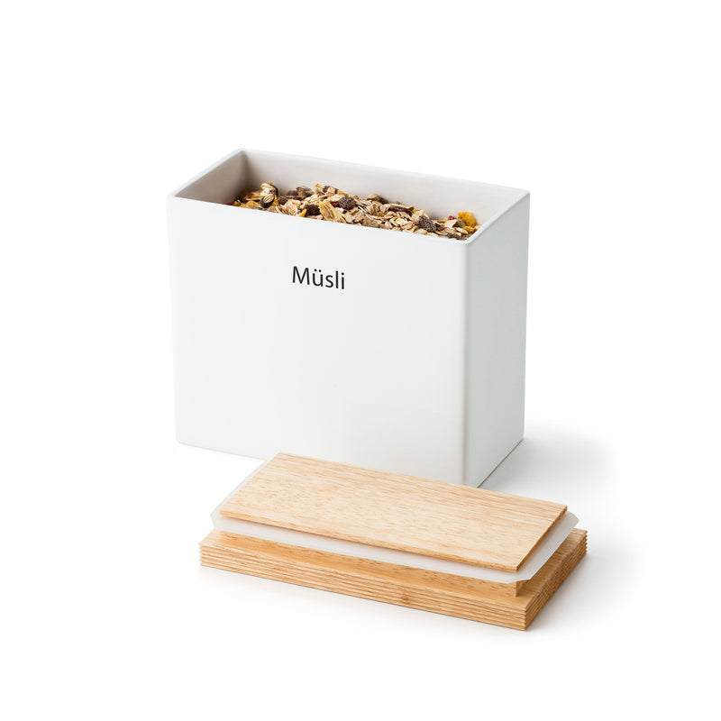 Vorratsdose Keramik, weiß 20x10x18,5 cm