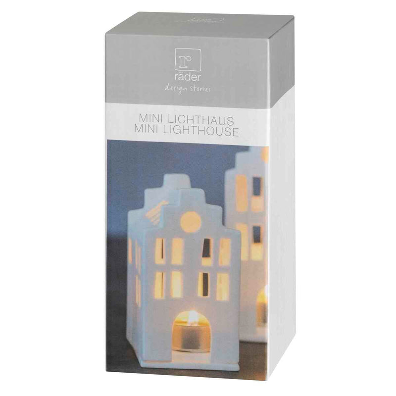 Mini Lichthaus Giebelhaus 6x6,5x11cm