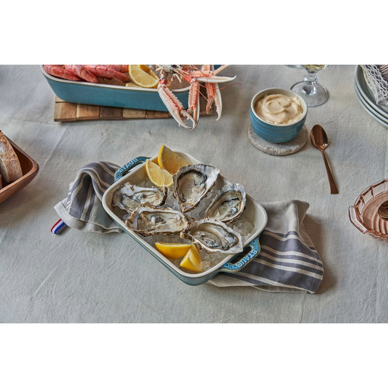 Ceramique Ofenformenset 3-tlg, rechteckig, Antik-Türkis, Keramik