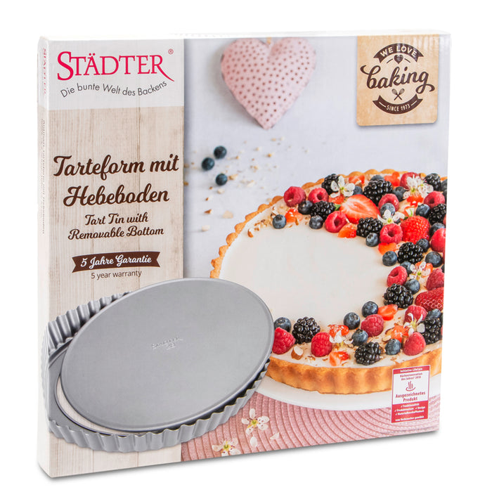 we love baking Tarteform mit Hebeboden ø 28 cm / H 3,5 cm Rund Silber