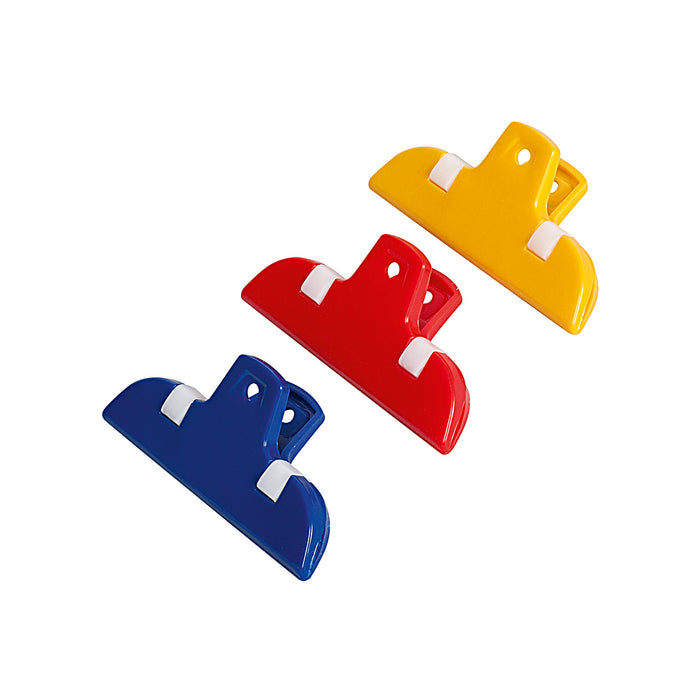 Beutel-Clips Kunststoff 7x3,5x2,3cm farbig sortiert 3Stück