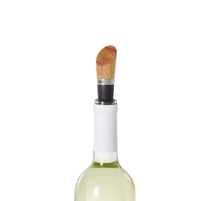 Flaschenverschluss Vine, Akazienholz/Edelstahl/Silikon, D: 2,5 cm, H: 8,4 cm