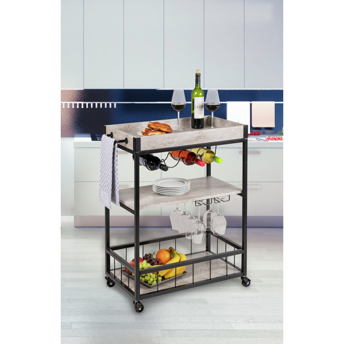 Küchenwagen Rustico Beton/Schwarz - Lorey Fachgeschäft für Haushaltswaren