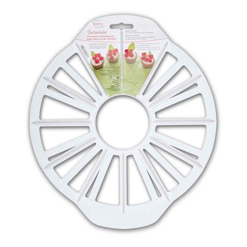 Torteneinteiler ø 27,5 cm für 12 oder 16 Stücke Weiss Kunststoff-PP