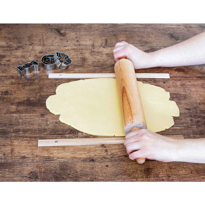 Teigrolle ø 5,5 cm / L 25 cm mit Kugellager und Eisenachse Holz-Buche