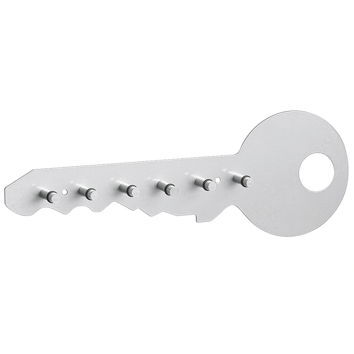 Schlüsselleiste Schlüssel Metall lackiert 6 Haken 35x4x12cm alugrau