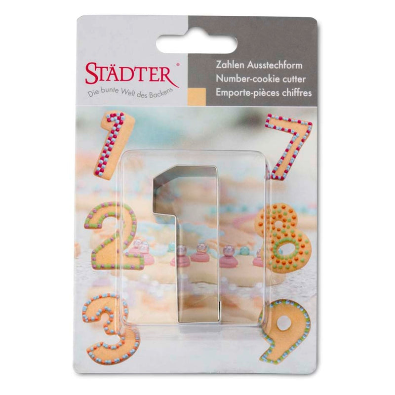 Ausstecher Zahl 1 6,5 cm Edelstahl