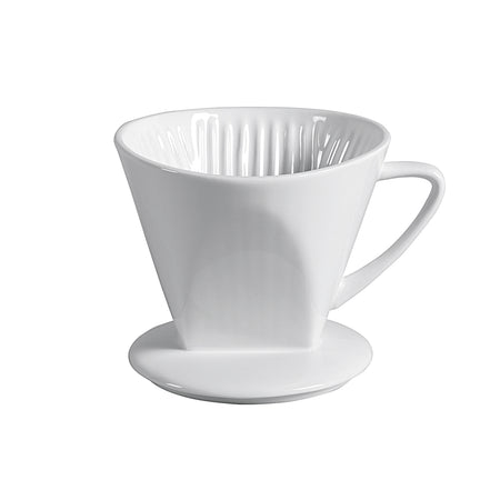 Kaffeefilter 1x4 Porzellan spülmaschinenfest 1-Loch 11,5cm Ø13cm weiß