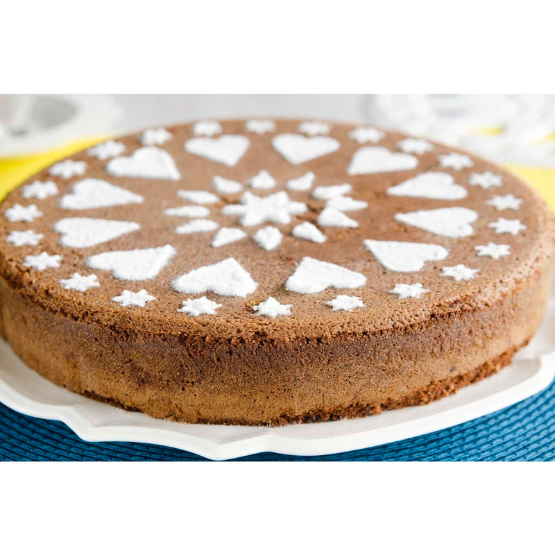 Kuchenheber & Verzierschablone ø 28 cm Weiss Kunststoff