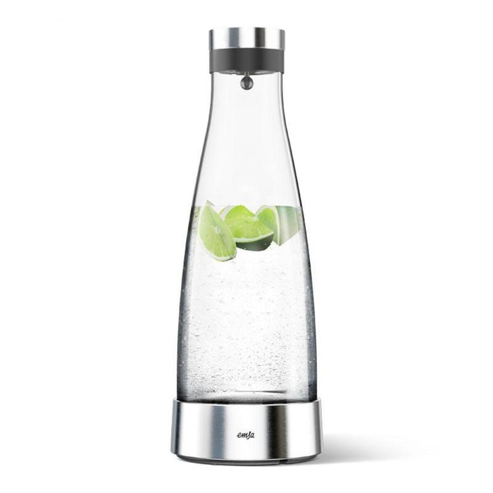 Glaskaraffe Flow Bottle 1l mit Kühlelement Glas/Edelstahl