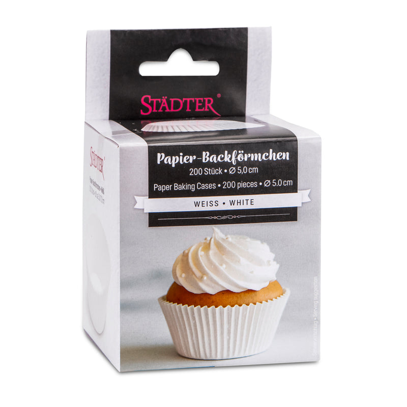 Papier-Backförmchen Weiß ø 5/7 cm / H 3 cm 200 Stück Maxi Weiss Papier