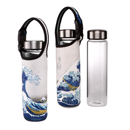 Glasflasche mit Neoprenhülle Katsushika Hokusai  Die Welle