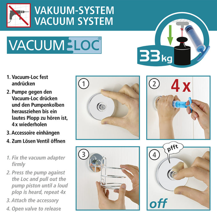 Vacuum-Loc® Wandregal 2 Etagen Bari Schwarz