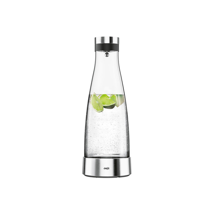 Glaskaraffe Flow Bottle 1l mit Kühlelement Glas/Edelstahl