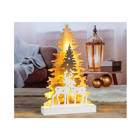 LED Weihnachtsbaumsilhouette Holz 26x5x35cm
