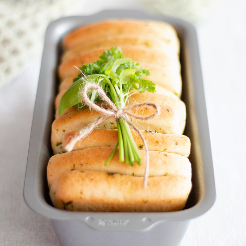 we love baking Brotbackform 35 x 14,5 cm / H 8,5 cm Silber Metall