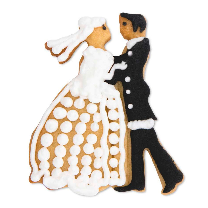 Präge-Ausstecher Brautpaar 8 cm Edelstahl