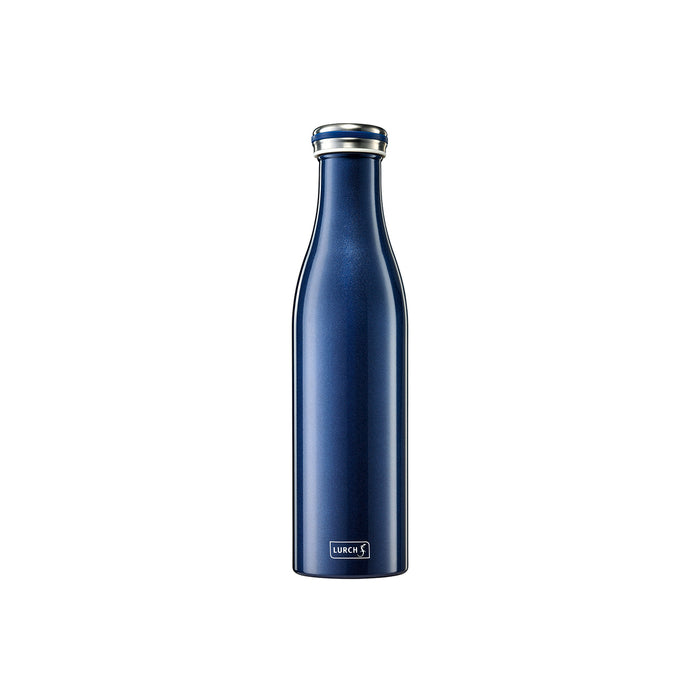 Thermo-Isolierflasche Edelstahl 0,75l blau-metallic